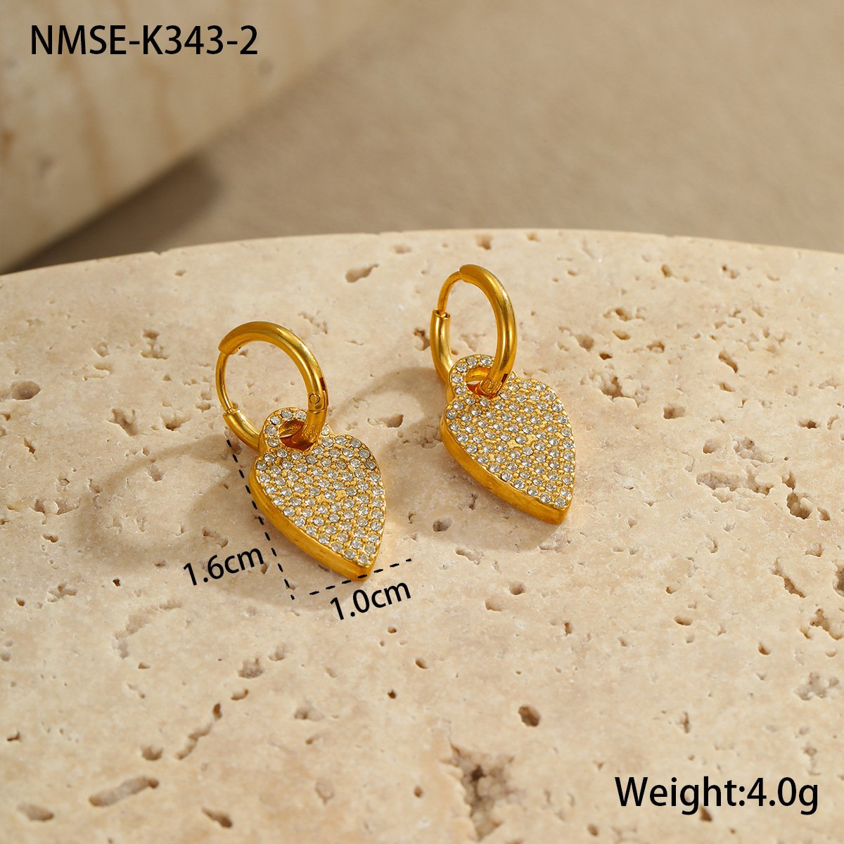 CZ Shell Heart Earrings Wholesale product image
