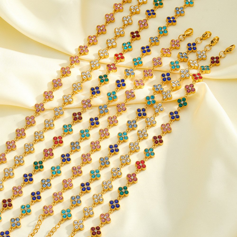 Stainless Steel CZ Flower Jewelry Necklace Wholesale product image