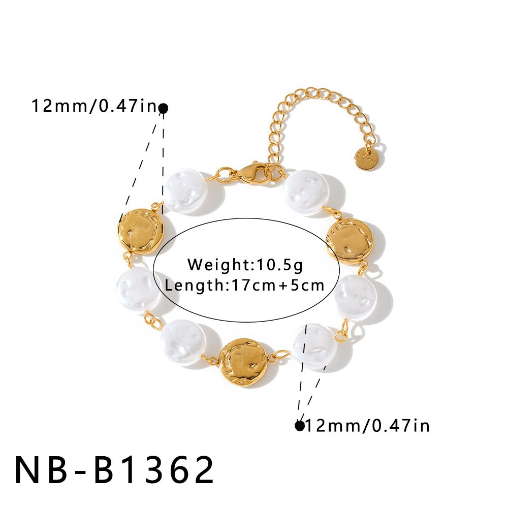 Stainless Steel Pearl CZ Minimalist Jewelry Bracelet Wholesale product image