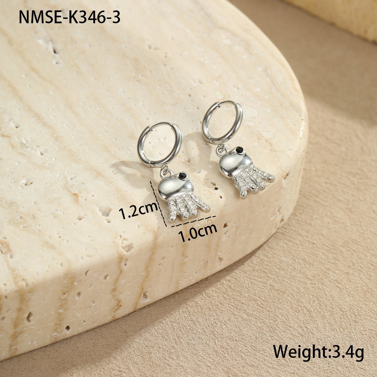 CZ Shell Heart Earrings Wholesale product image