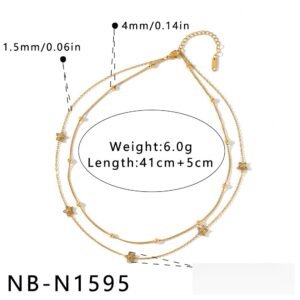 Stainless Steel CZ Flower Minimalist Necklace Wholesale product image