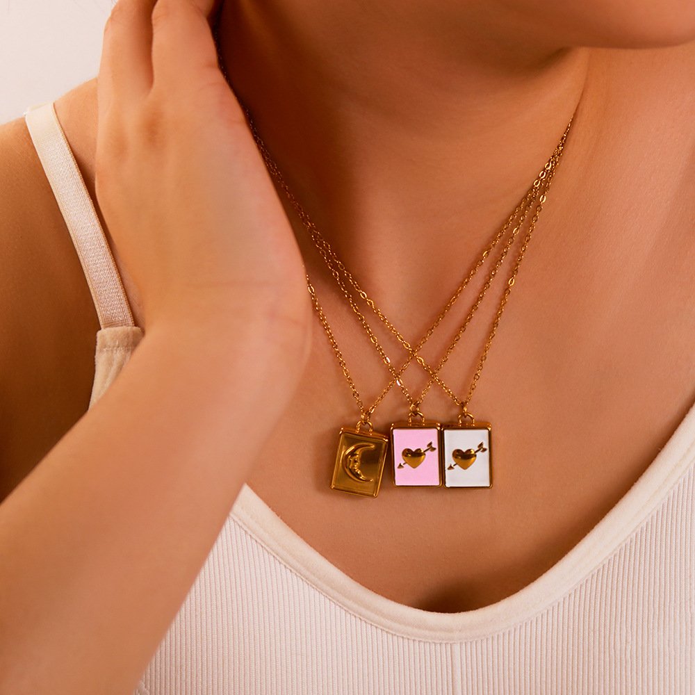 Stainless Steel Heart Enamel Jewelry Pendant Wholesale product image