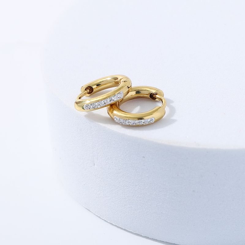 12mm 14mm 8mm 16mm Stainless Steel CZ Earrings Wholesale product image