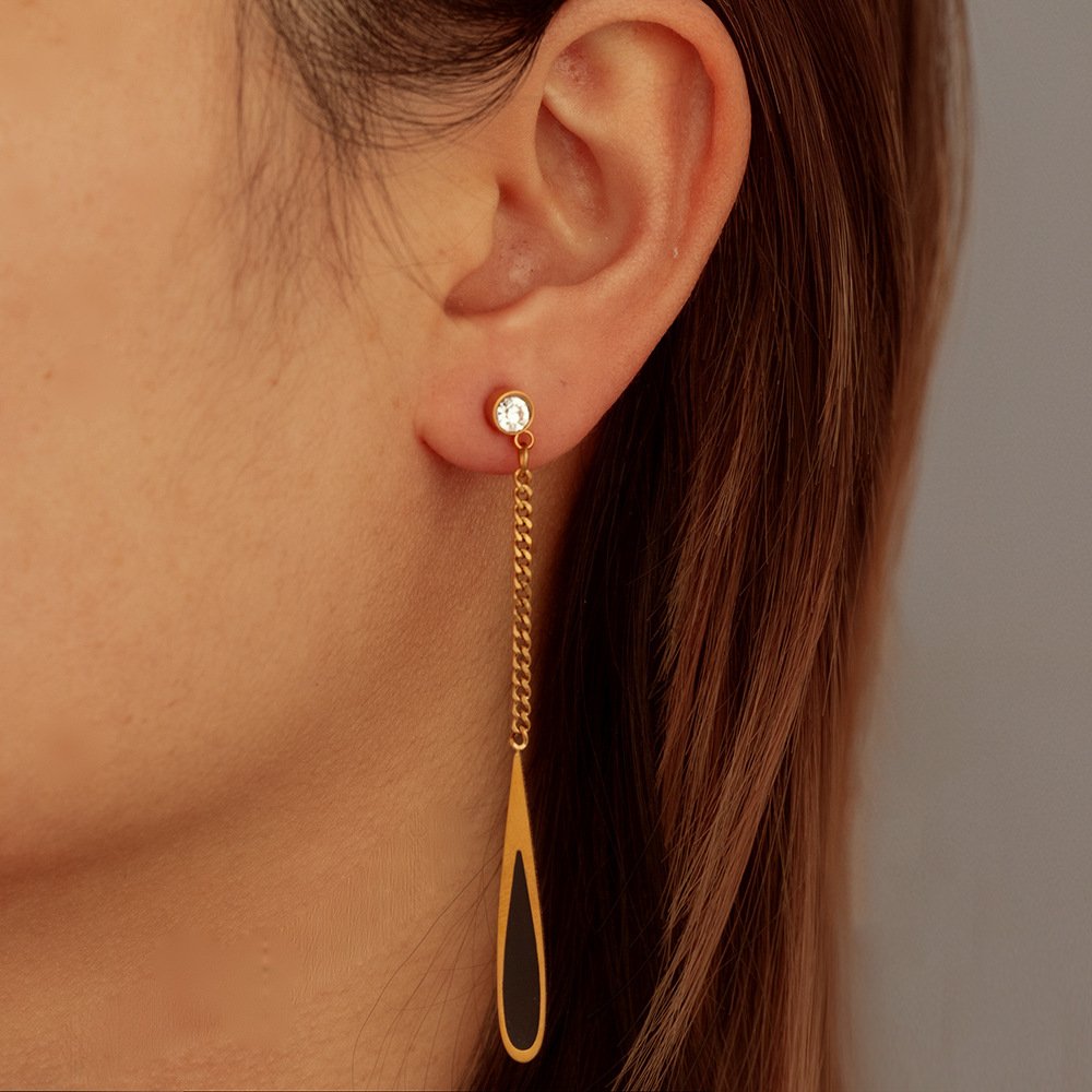 Stainless Steel CZ Enamel Earrings Wholesale product image