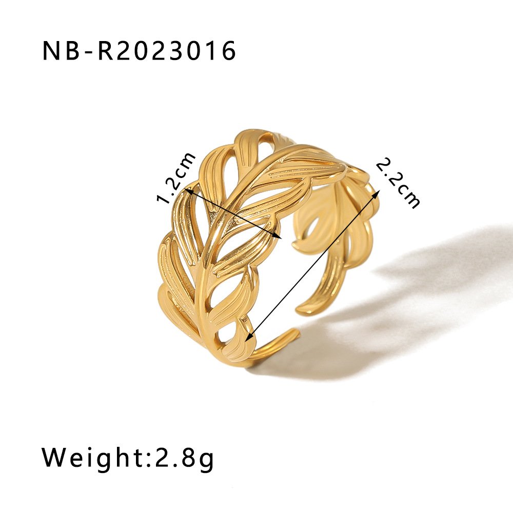 Stainless Steel Heart Geometric Minimalist Open Ring Wholesale product image