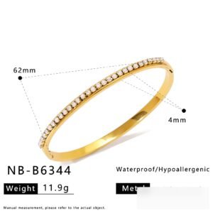 Stainless Steel CZ Heart Bangle Style DM5030067 Wholesale product image
