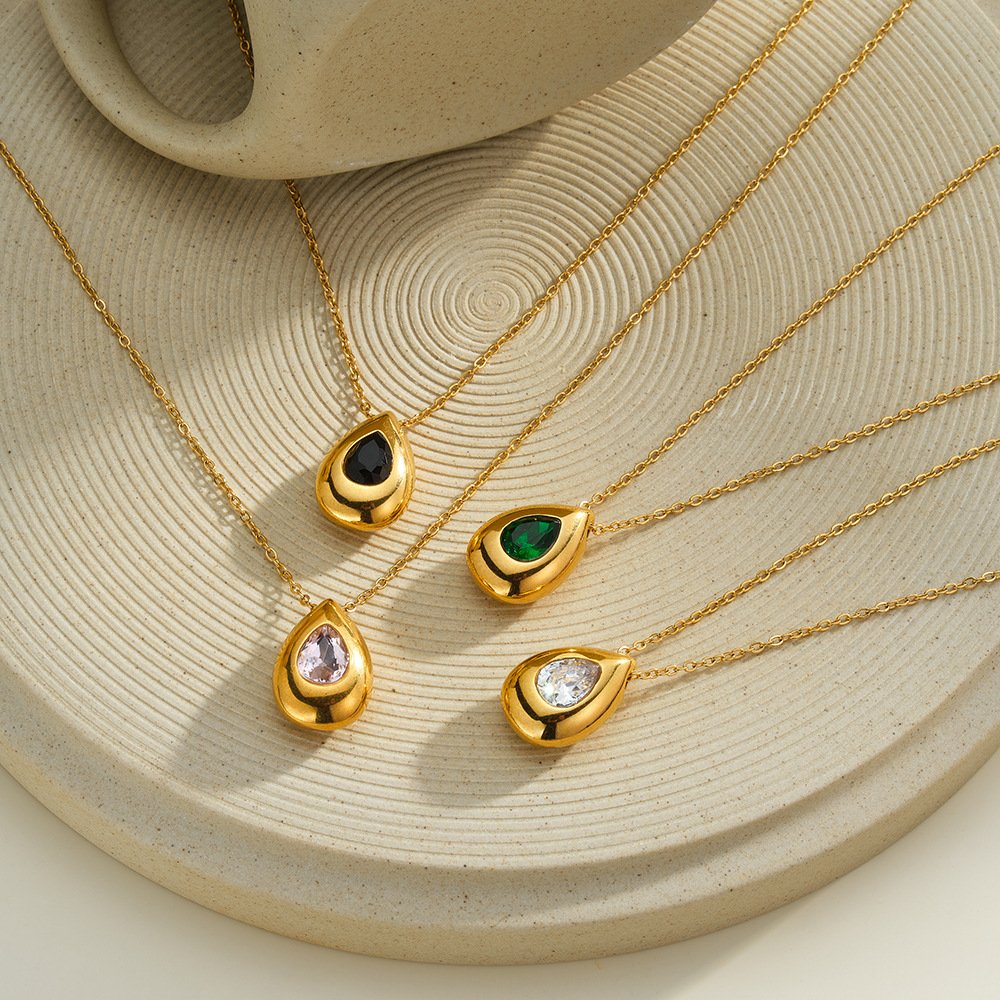 Stainless Steel CZ Minimalist Pendant Wholesale product image