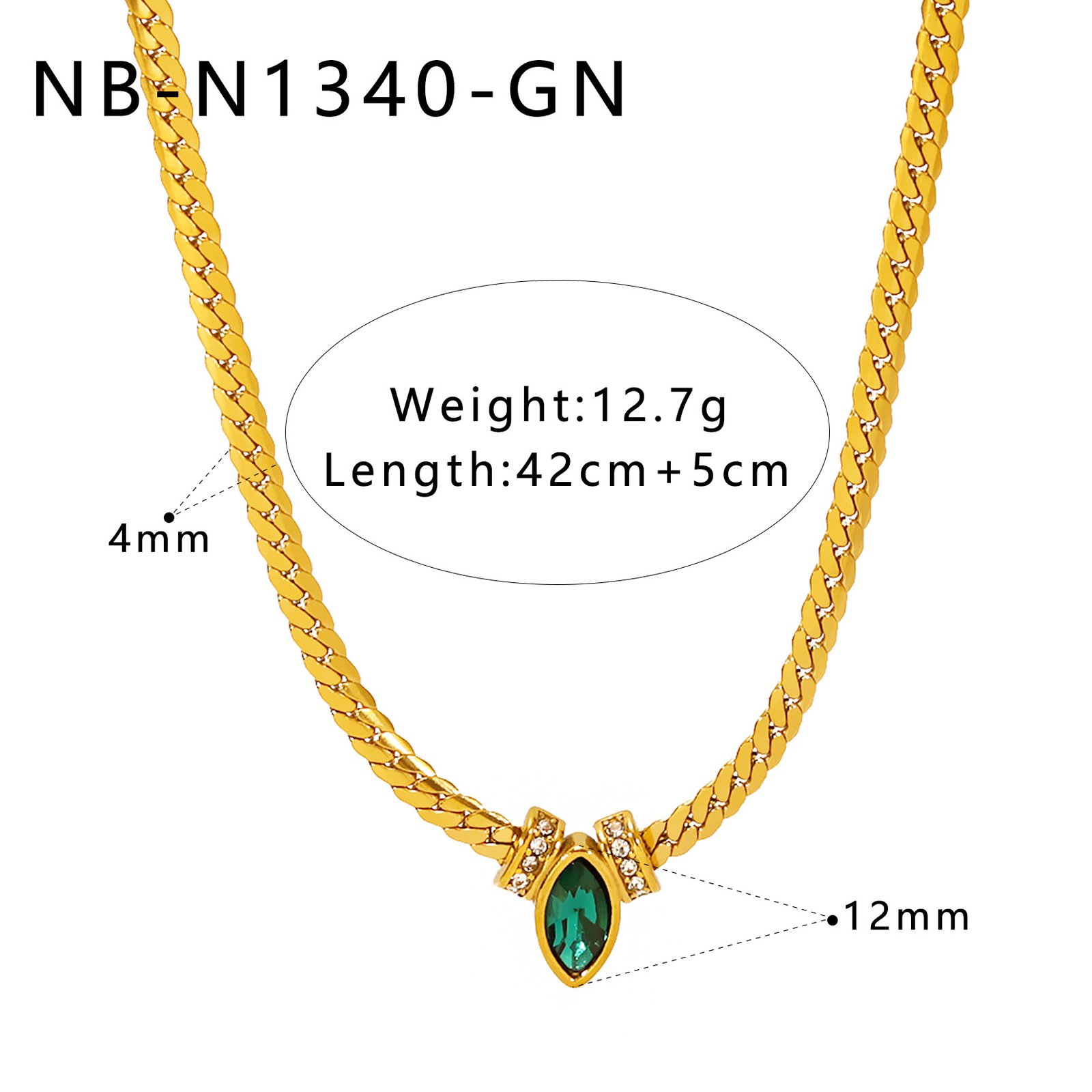 Stainless Steel CZ Snake Minimalist Jewelry Necklace Wholesale product image