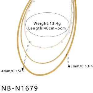 Stainless Steel Pearl Snake Necklace Wholesale product image