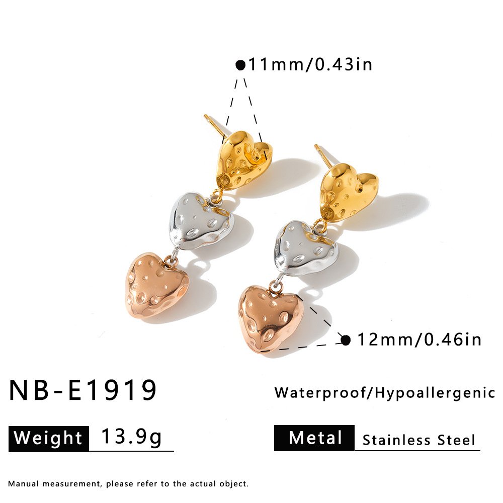 Stainless Steel Heart Minimalist Jewelry Earrings Wholesale product image
