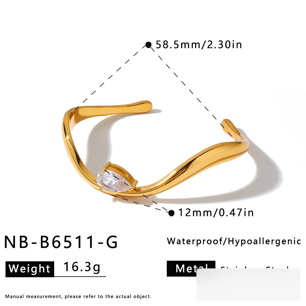 Stainless Steel CZ Geometric Bangle Style DM5030006 Wholesale product image