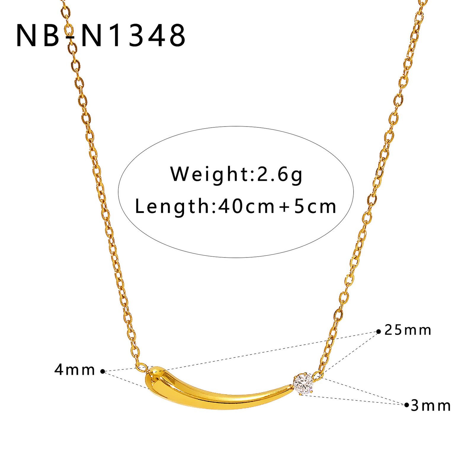 CZ Heart Geometric Minimalist Jewelry Necklace Wholesale product image