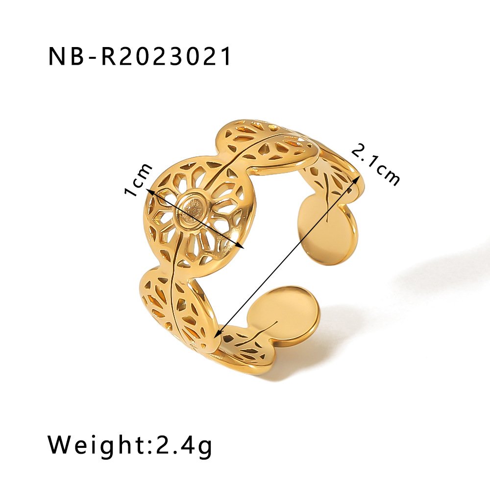 Stainless Steel Heart Geometric Minimalist Open Ring Wholesale product image
