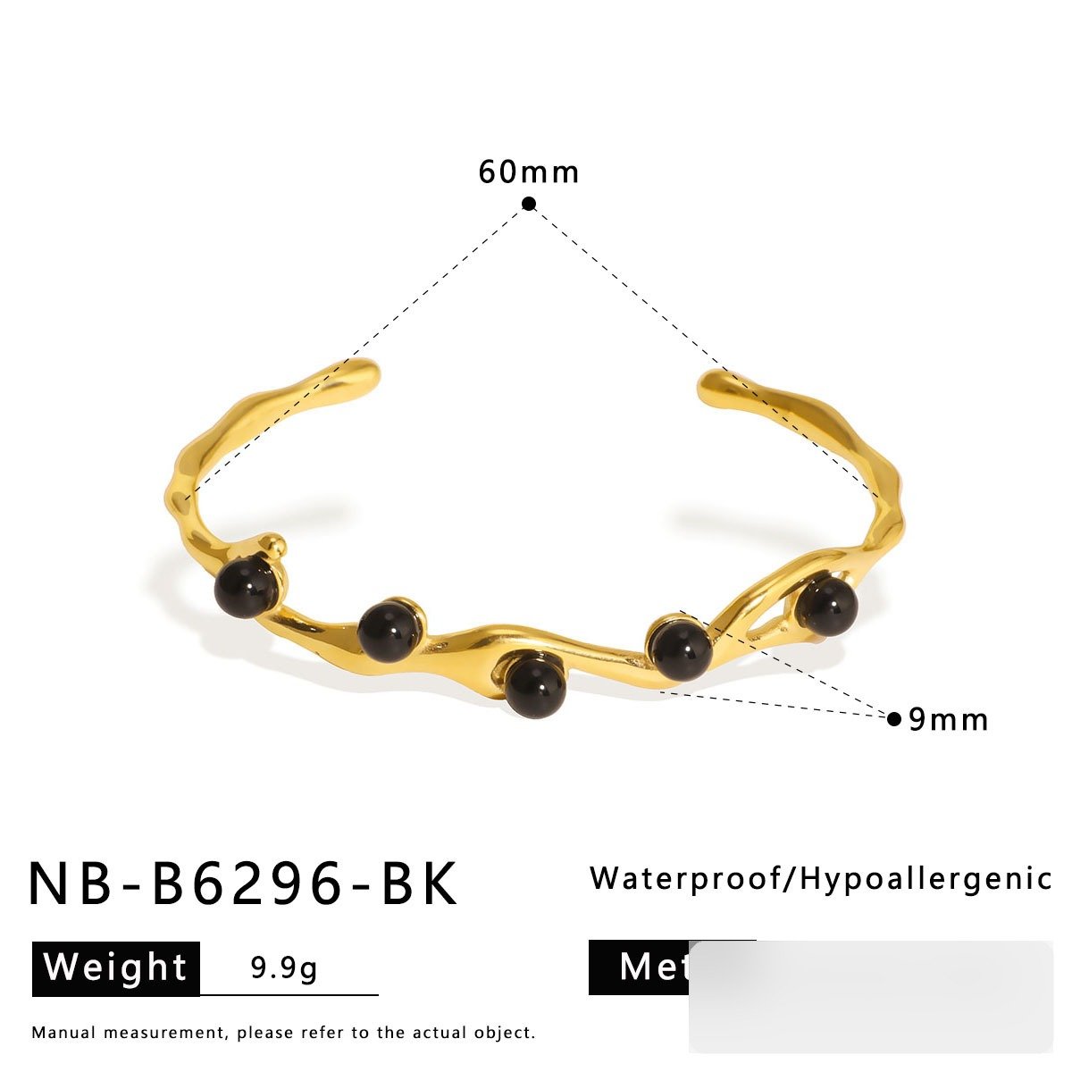 Stainless Steel Pearl Vintage Open Bangle Wholesale product image