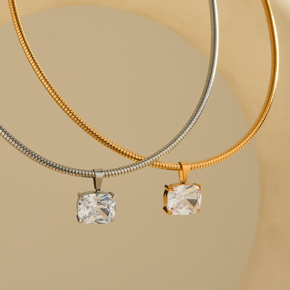 Stainless Steel CZ Minimalist Necklace Style DM5030061 Wholesale product image