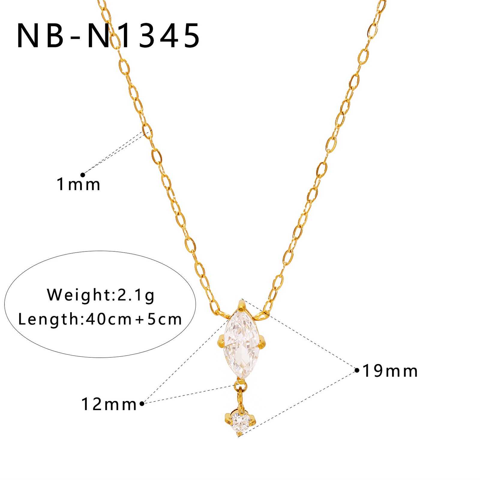 CZ Heart Geometric Minimalist Jewelry Necklace Wholesale product image
