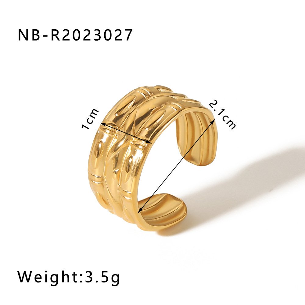 Stainless Steel Heart Geometric Minimalist Open Ring Wholesale product image