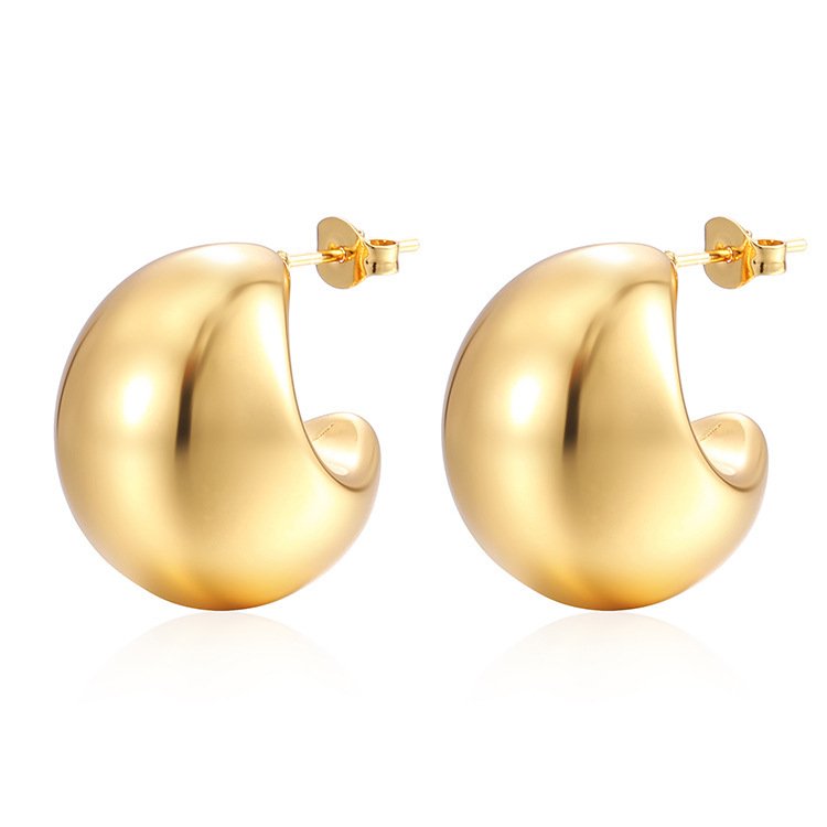 Stainless Steel Heart Bamboo Earrings Wholesale product image