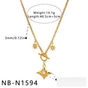 Stainless Steel CZ Geometric Necklace Style DM5030203 Wholesale product image