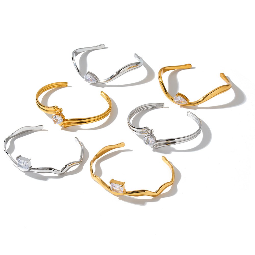 Stainless Steel CZ Geometric Bangle Style DM5030006 Wholesale product image