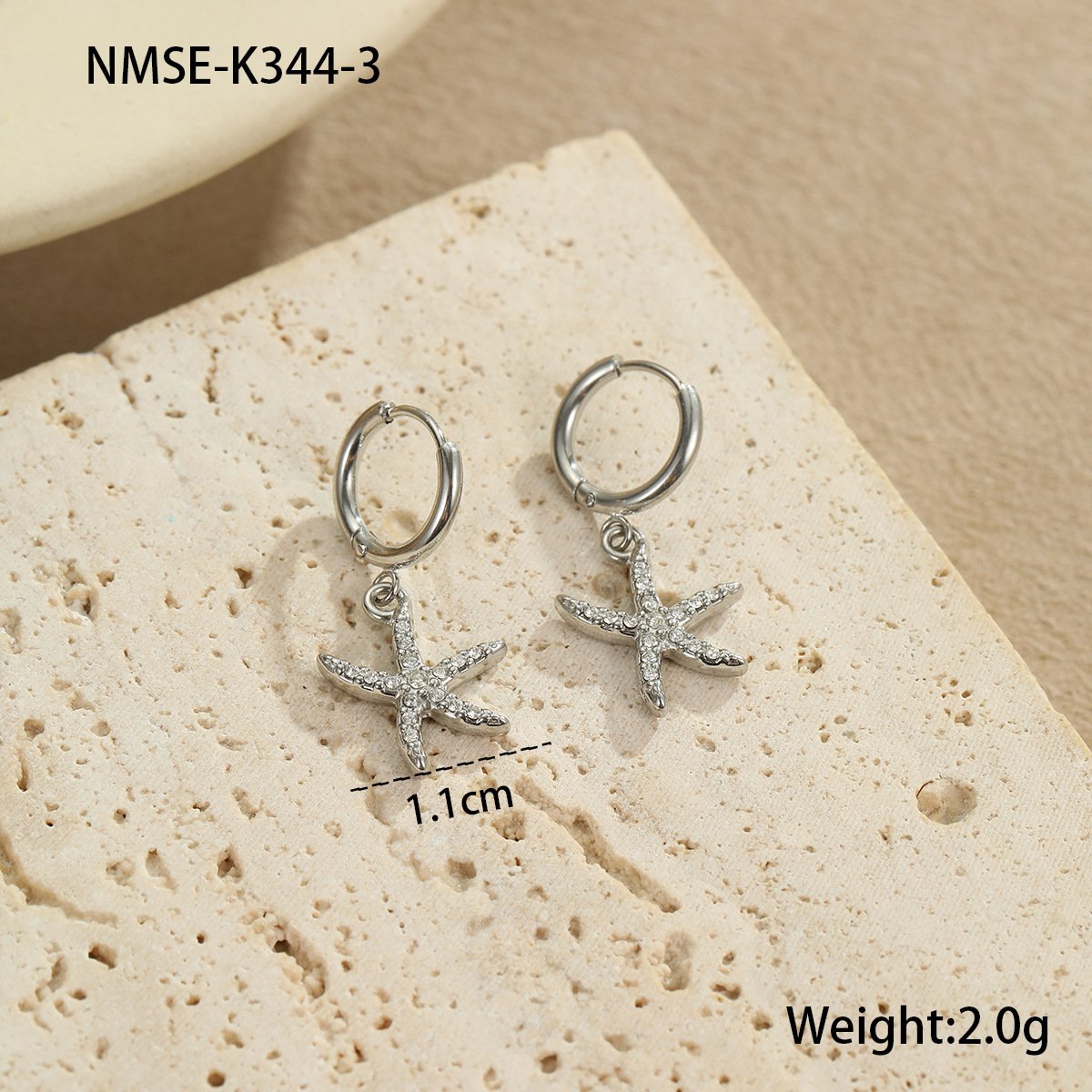 CZ Shell Heart Earrings Wholesale product image