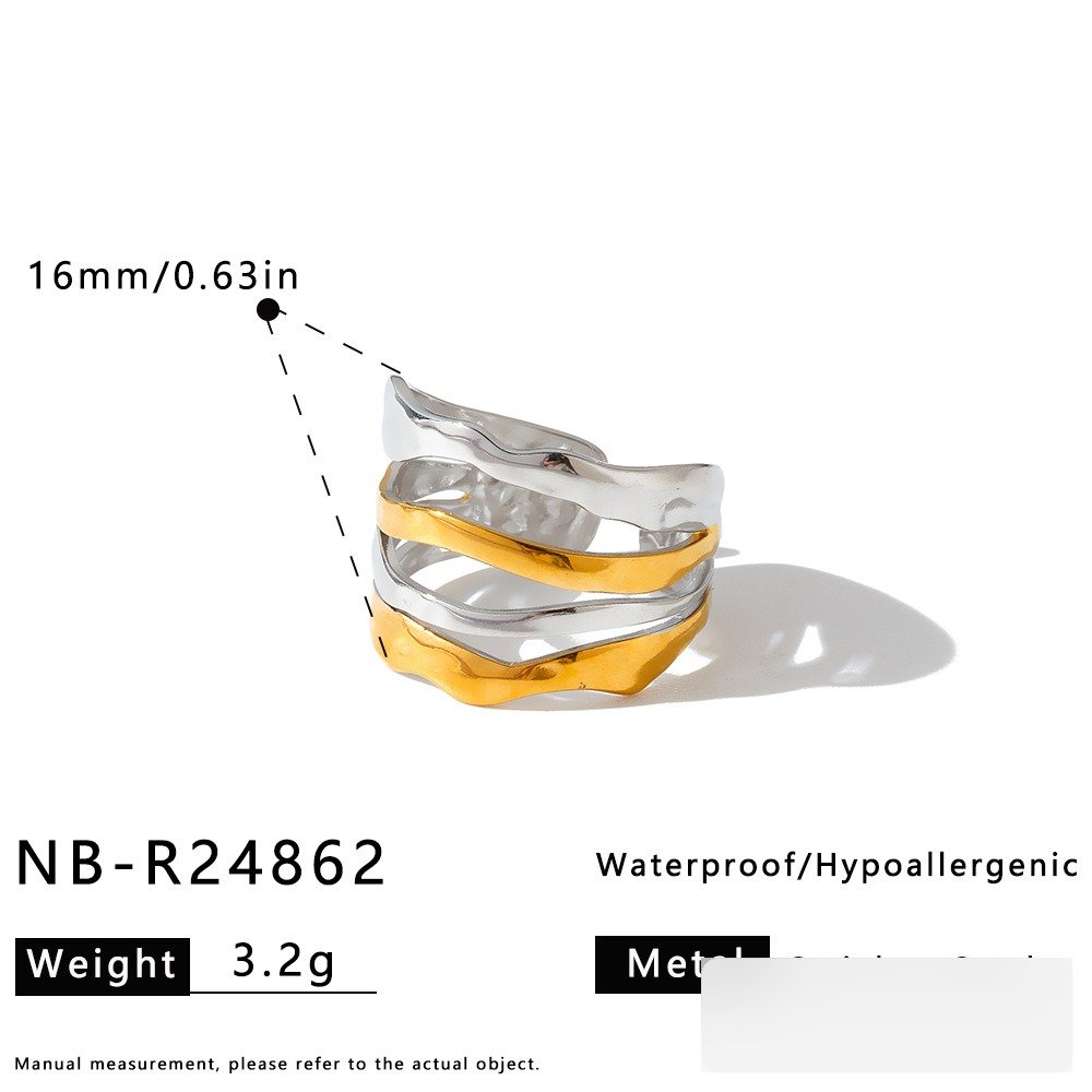 Stainless Steel Geometric Minimalist Open Ring Wholesale product image