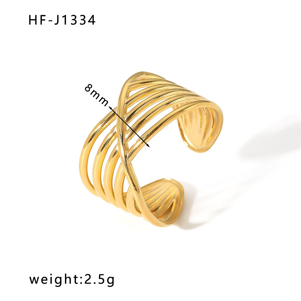 Stainless Steel CZ Vintage Enamel Open Ring Wholesale product image