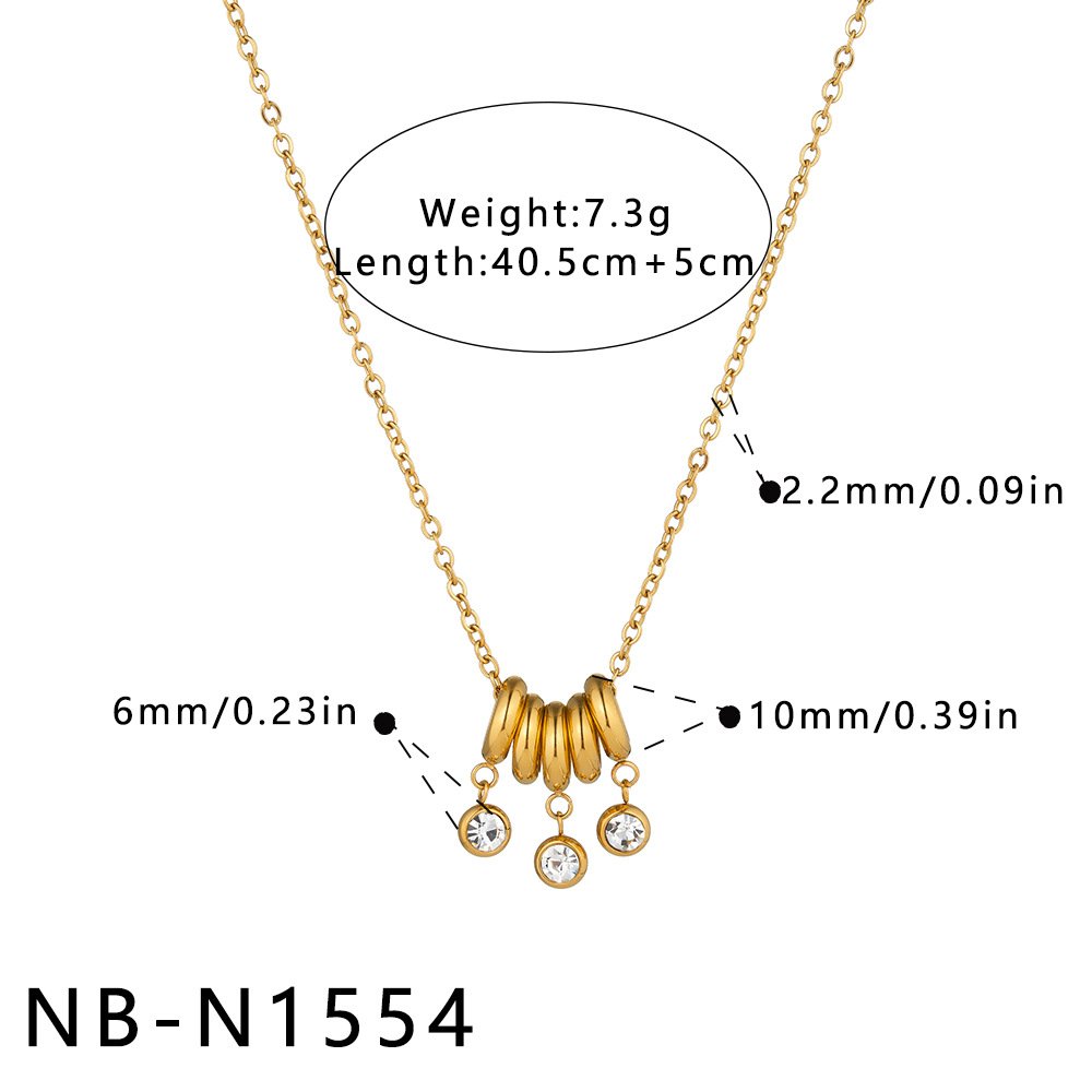 Stainless Steel CZ Minimalist Jewelry Necklace Wholesale product image