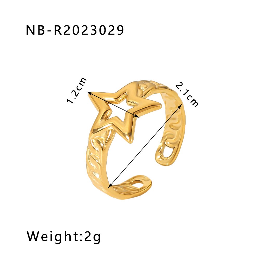 Stainless Steel Heart Geometric Minimalist Open Ring Wholesale product image