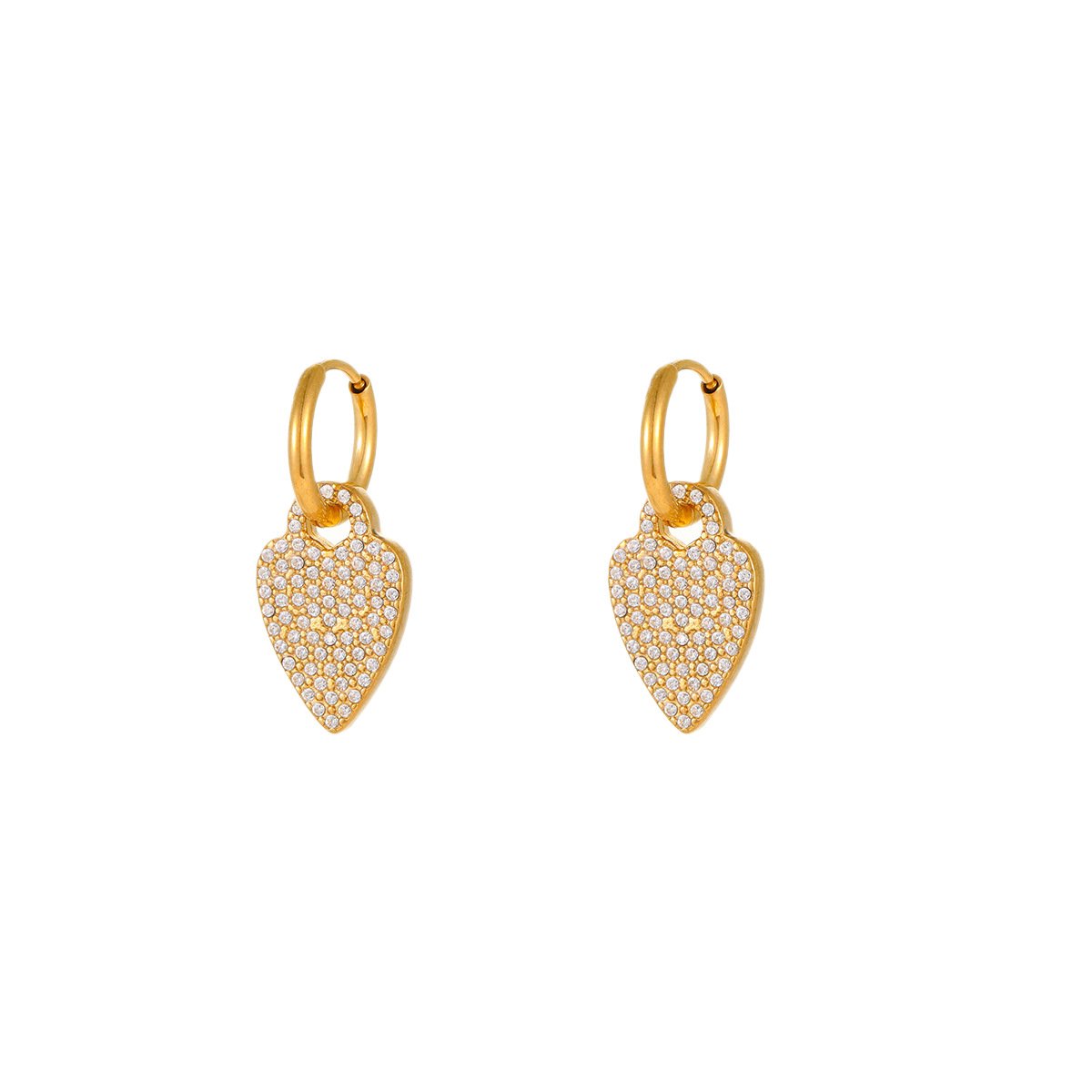 CZ Shell Heart Earrings Wholesale product image