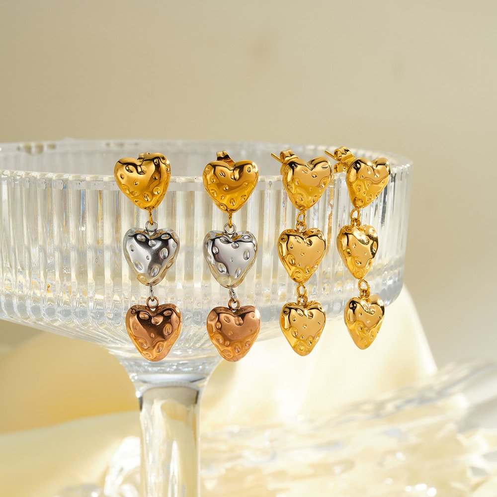 Stainless Steel Heart Minimalist Jewelry Earrings Wholesale product image