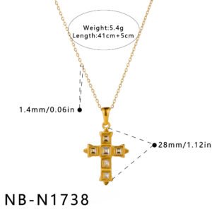 Stainless Steel CZ Cross Pendant Wholesale product image