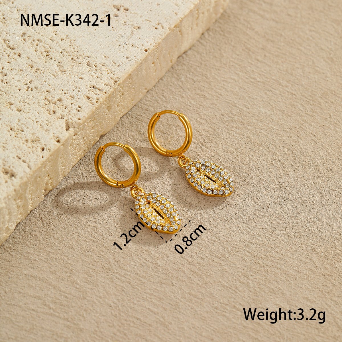 CZ Shell Heart Earrings Wholesale product image
