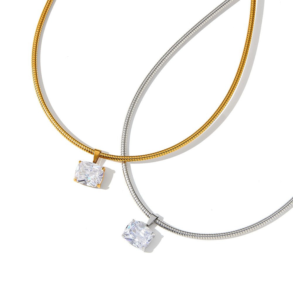 Stainless Steel CZ Minimalist Necklace Style DM5030061 Wholesale product image