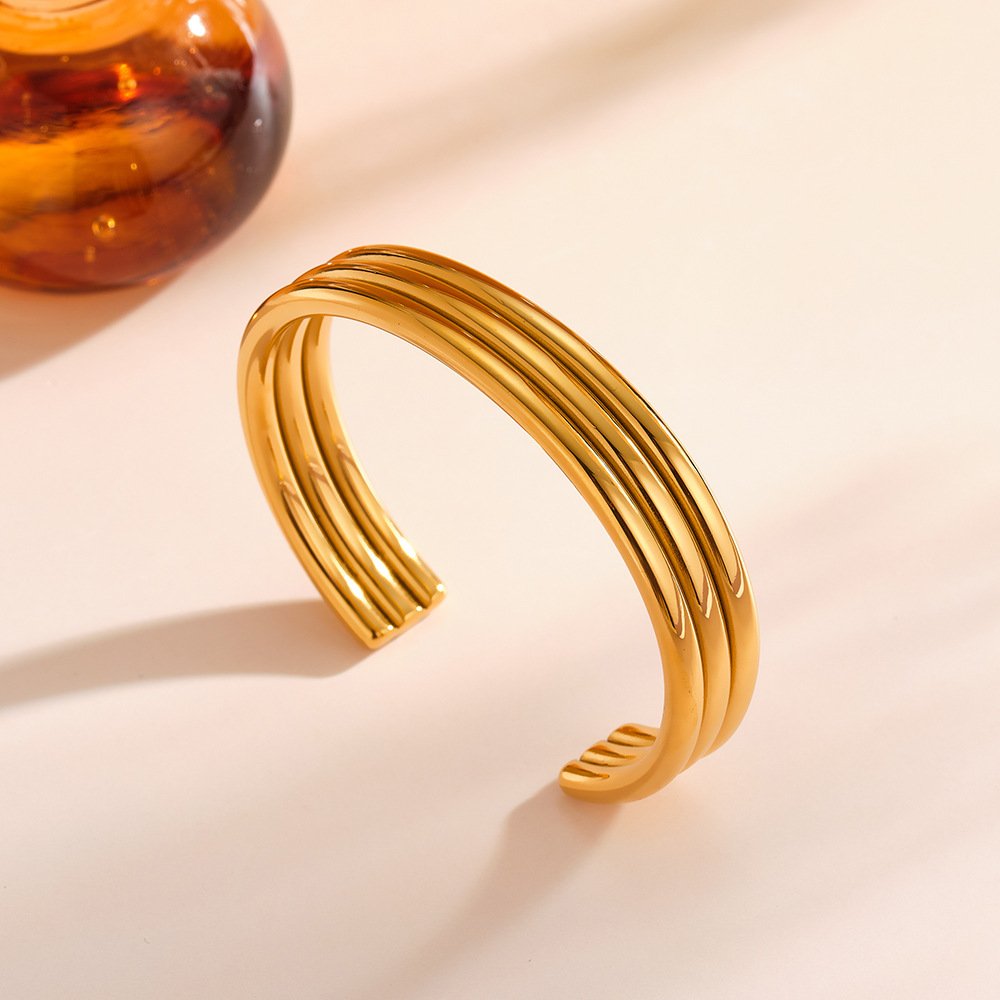 Stainless Steel Geometric Open Bangle Wholesale product image