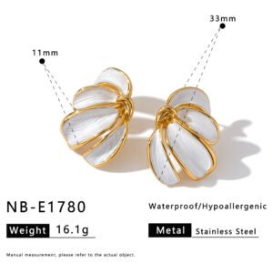 Stainless Steel Flower Vintage Minimalist Enamel Earrings Wholesale product image