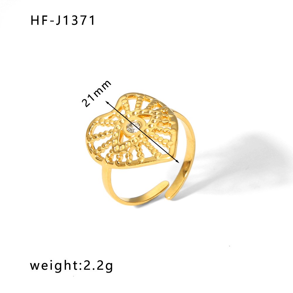Stainless Steel CZ Vintage Enamel Open Ring Wholesale product image