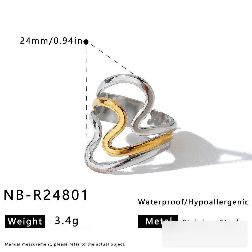 Stainless Steel Geometric Irregular Ring Wholesale product image