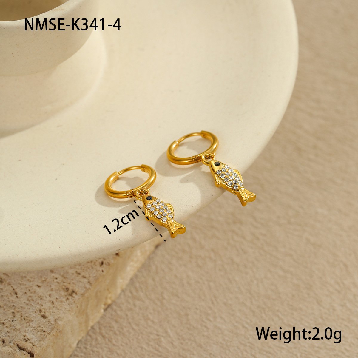 CZ Shell Heart Earrings Wholesale product image