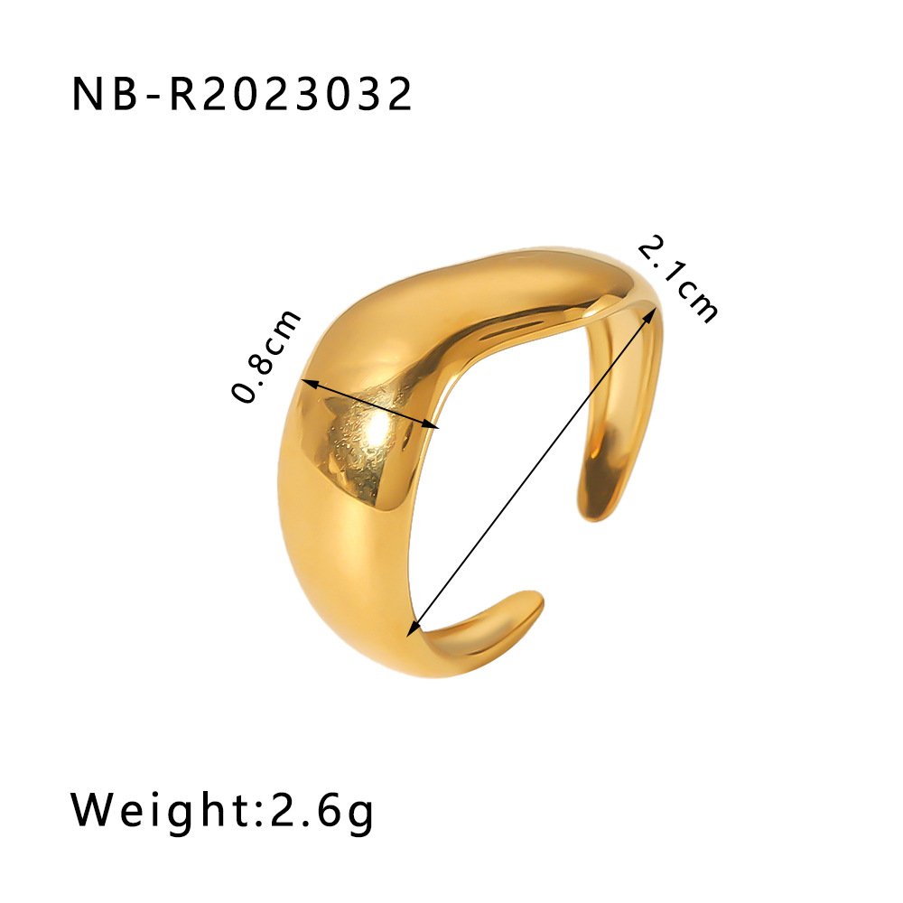 Stainless Steel Heart Geometric Minimalist Open Ring Wholesale product image