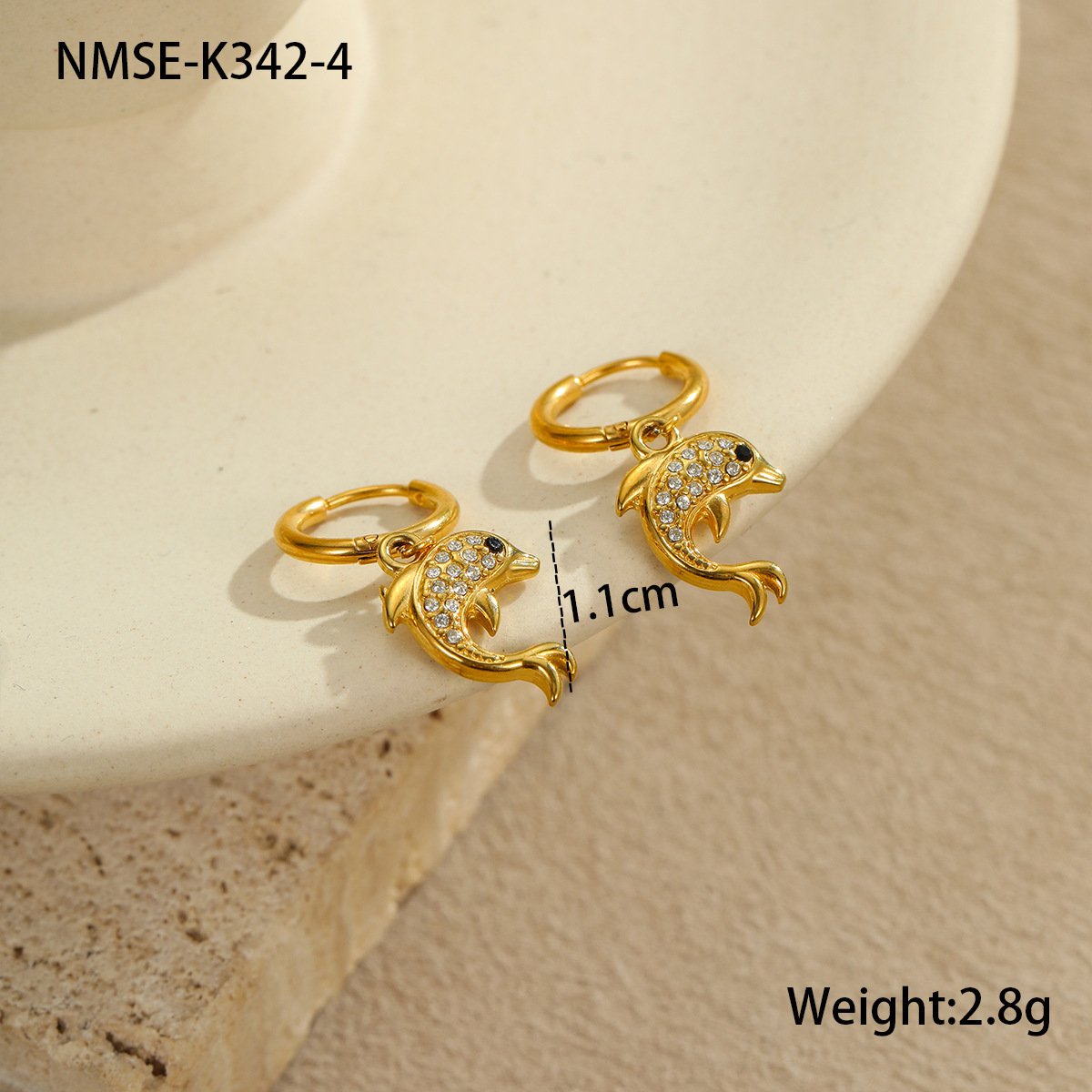 CZ Shell Heart Earrings Wholesale product image