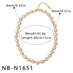 Stainless Steel CZ Heart Jewelry Necklace Wholesale product image