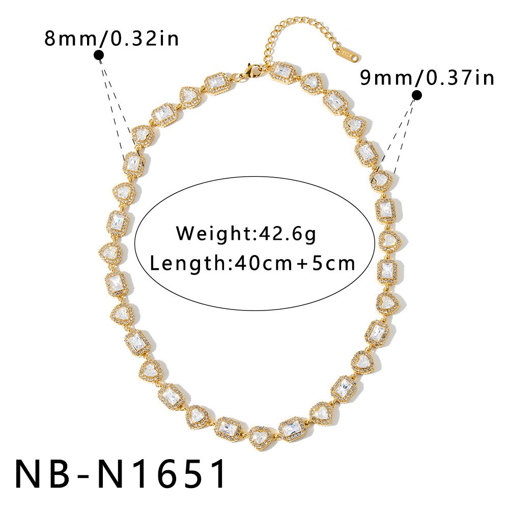 Stainless Steel CZ Heart Jewelry Necklace Wholesale product image