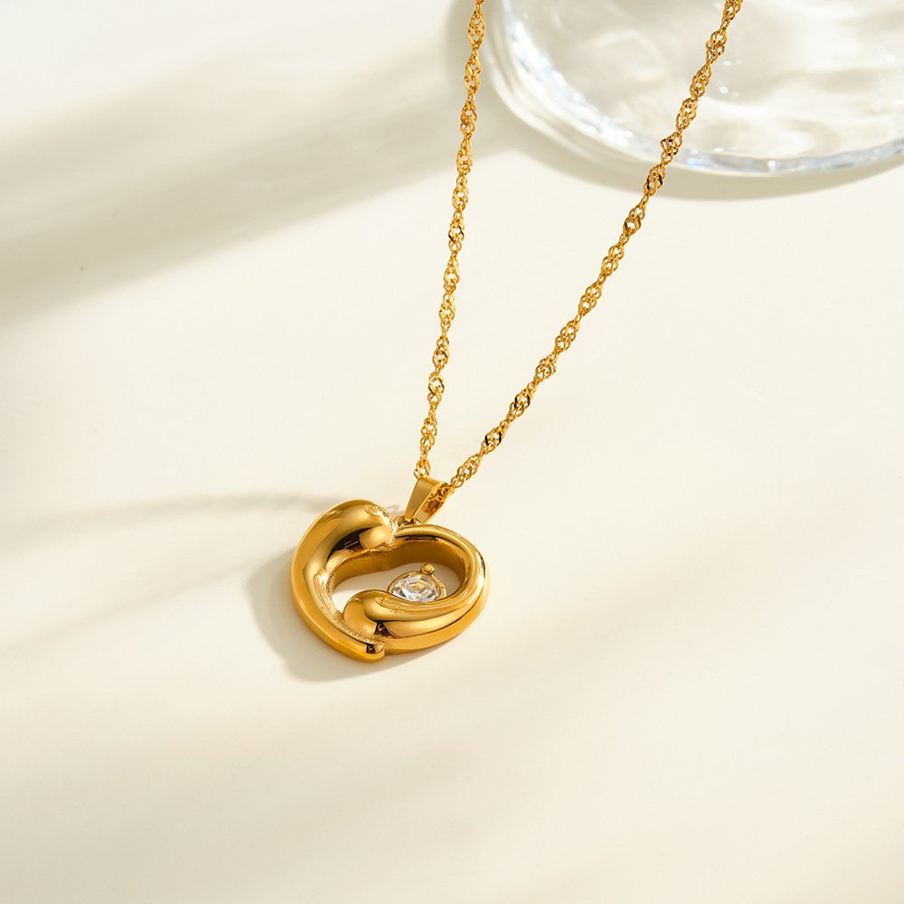 Stainless Steel CZ Heart Jewelry Pendant Wholesale product image