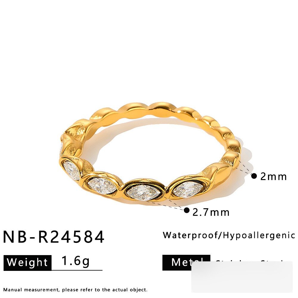 Stainless Steel CZ Geometric Minimalist Ring Style DM5030009 Wholesale product image