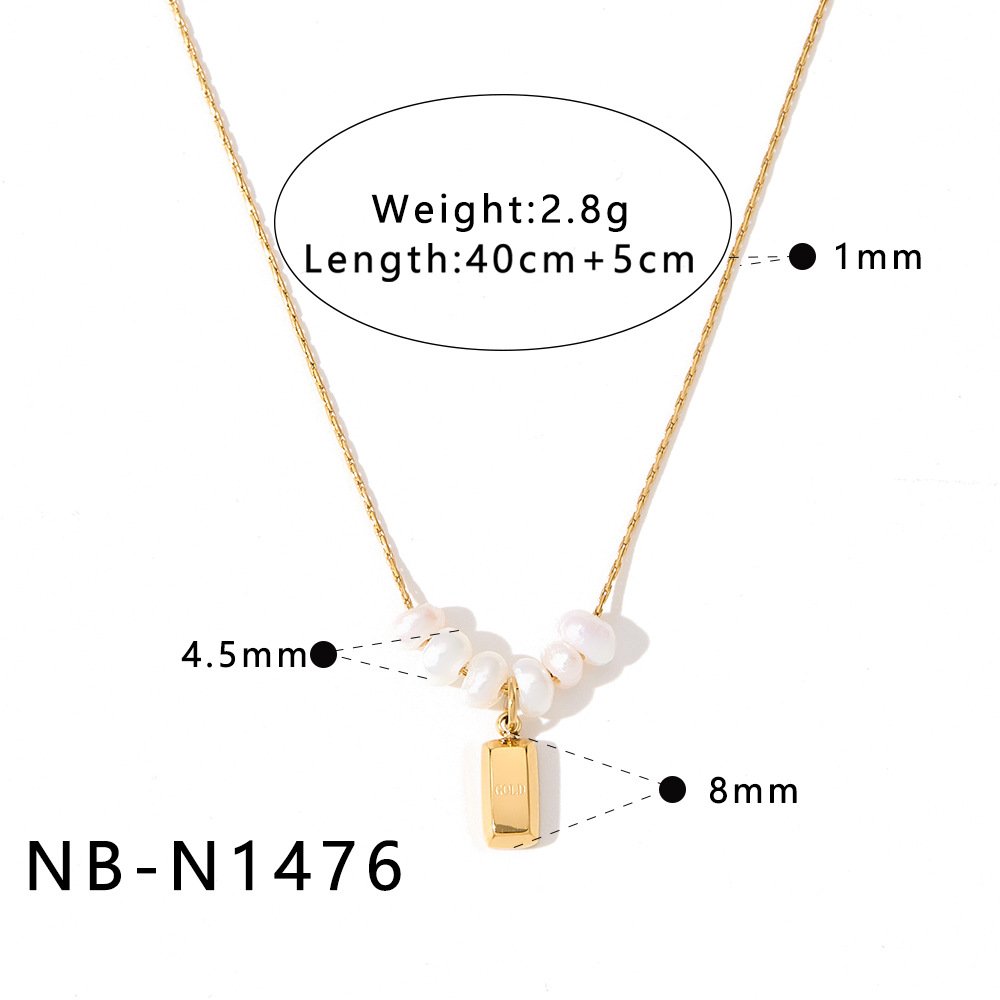 Stainless Steel Pearl Minimalist Jewelry Necklace Wholesale product image