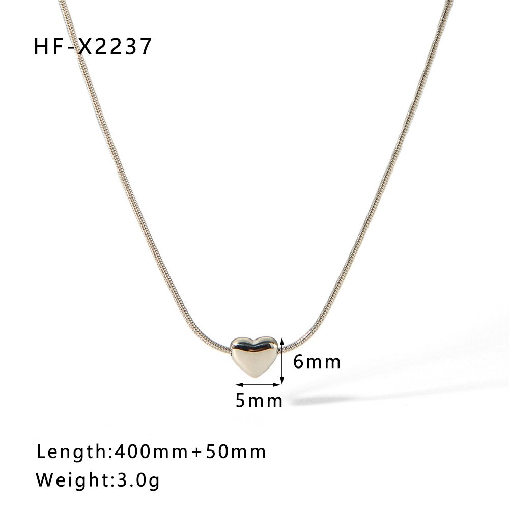 Stainless Steel Pearl Shell Heart Necklace Wholesale product image