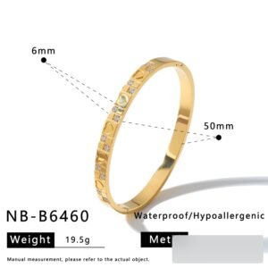 Stainless Steel CZ Heart Bangle Style DM5030035 Wholesale product image