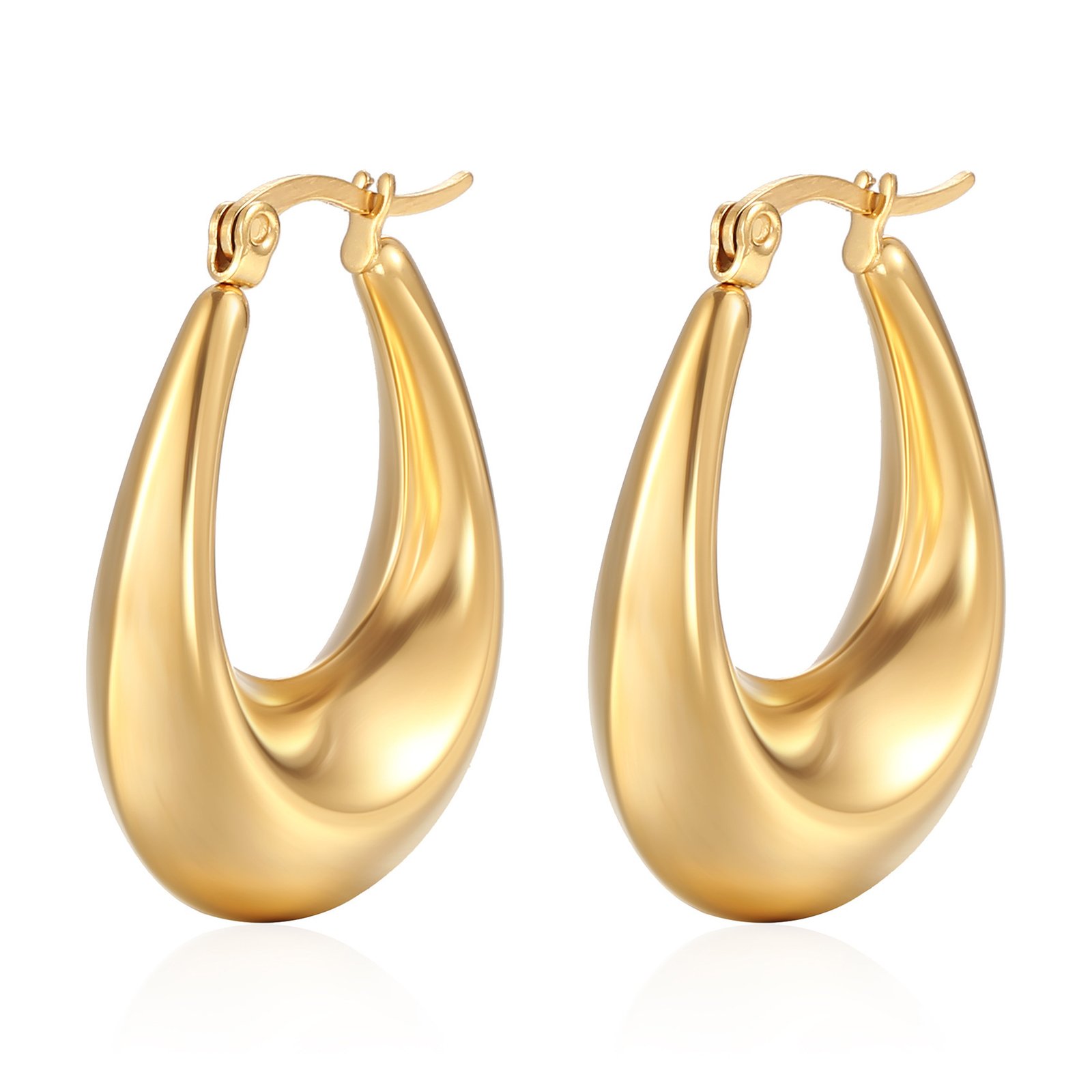 Stainless Steel Heart Bamboo Earrings Wholesale product image