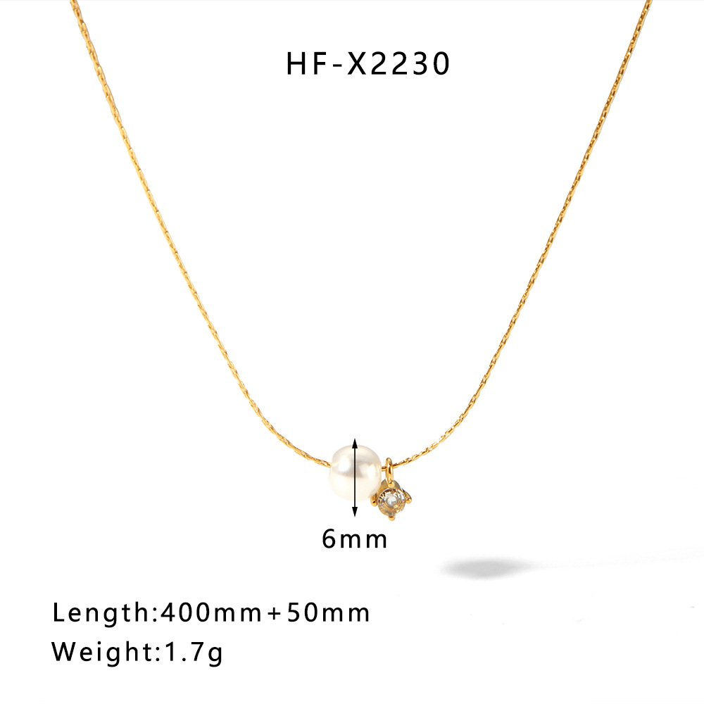 Stainless Steel Pearl Shell Heart Necklace Wholesale product image